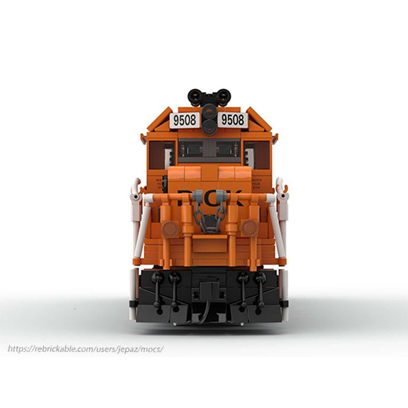 Orange U-18B Pickens Short-Line Diesel Locomotive MOC Building Kit - 2