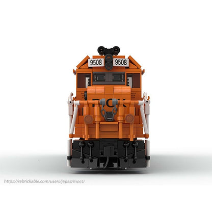 Orange U-18B Pickens Short-Line Diesel Locomotive MOC Building Kit - 2