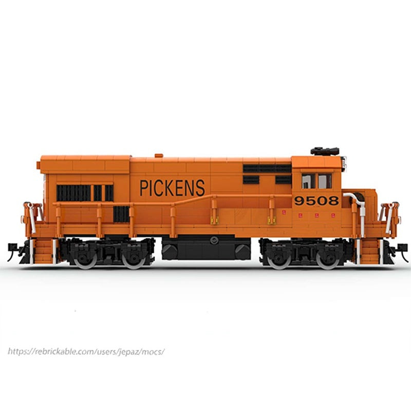 Orange U-18B Pickens Short-Line Diesel Locomotive MOC Building Kit - 3