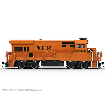 Orange U-18B Pickens Short-Line Diesel Locomotive MOC Building Kit - 3