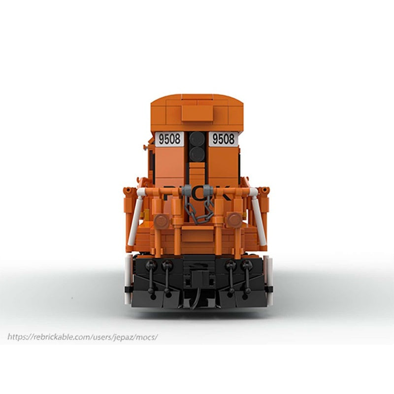 Orange U-18B Pickens Short-Line Diesel Locomotive MOC Building Kit - 4