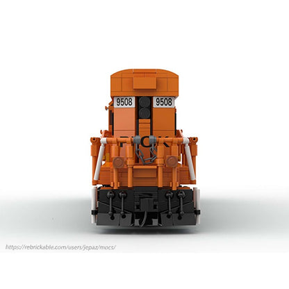 Orange U-18B Pickens Short-Line Diesel Locomotive MOC Building Kit - 4