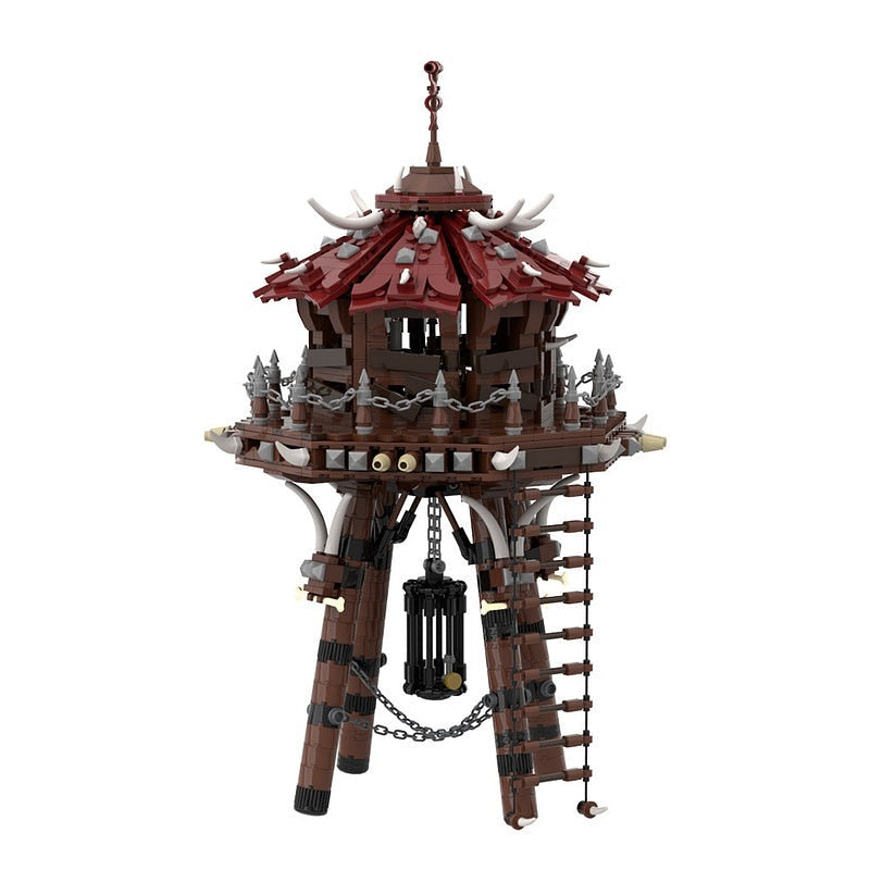 Orc Fortress Archery Siege Tower MOC Building Kit | Fantasy Castle Model - 1