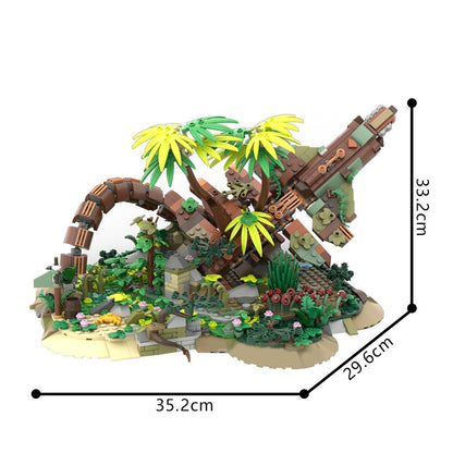 Overgrown Mechanical Ruins Diorama MOC Building Kit - 2