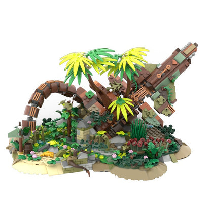 Overgrown Mechanical Ruins Diorama MOC Building Kit - 5