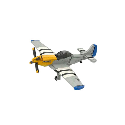 P-51 WWII Fighter Aircraft 1:35 Scale MOC Building Kit - 4