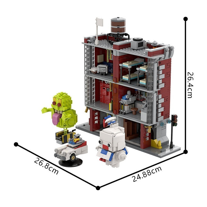 Paranormal Firehouse HQ MOC Modular Building Kit | Haunted Architecture - 3