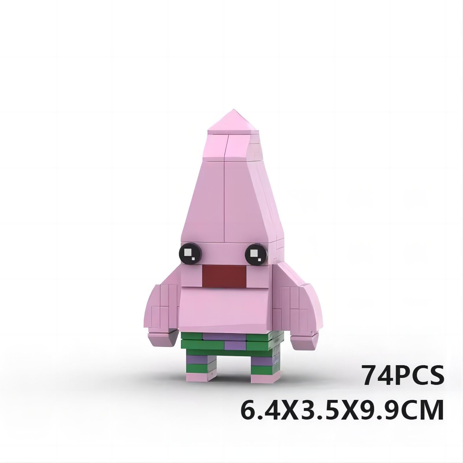 patrick star brickheadz building set | spongebob | lego-compatible - 2