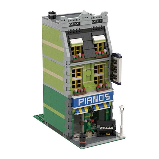Piano Showroom Modular Building Kit | LEGO-Compatible MOC - 1