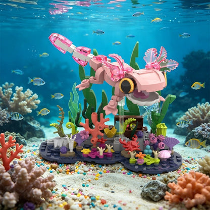 Pink Axolotl Building Kit | LEGO-Compatible Animal MOC - 6