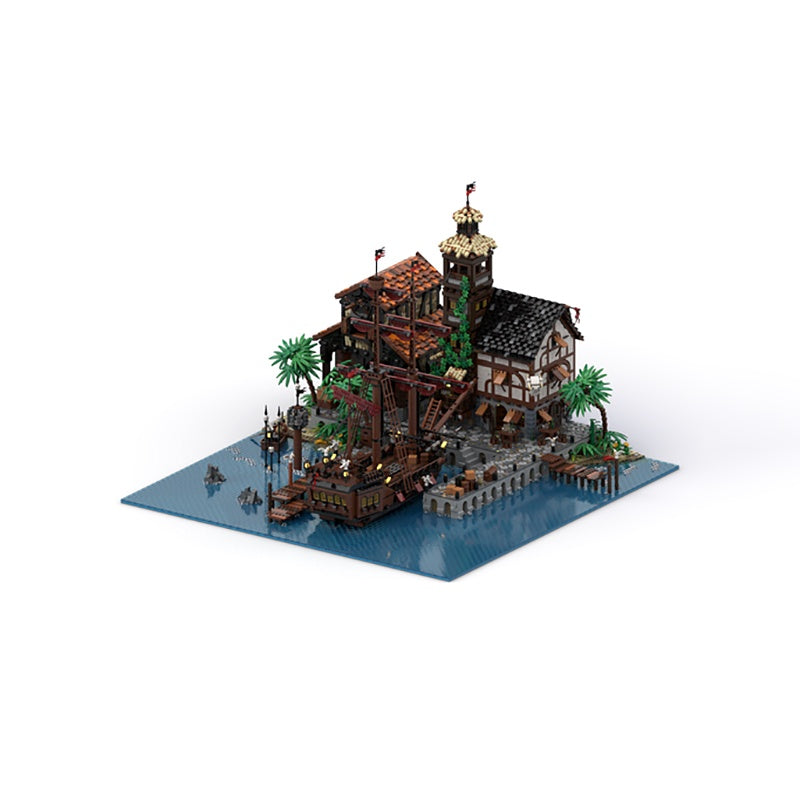 Pirate Harbor Town & Sailing Ship MOC  Building Kit - 4