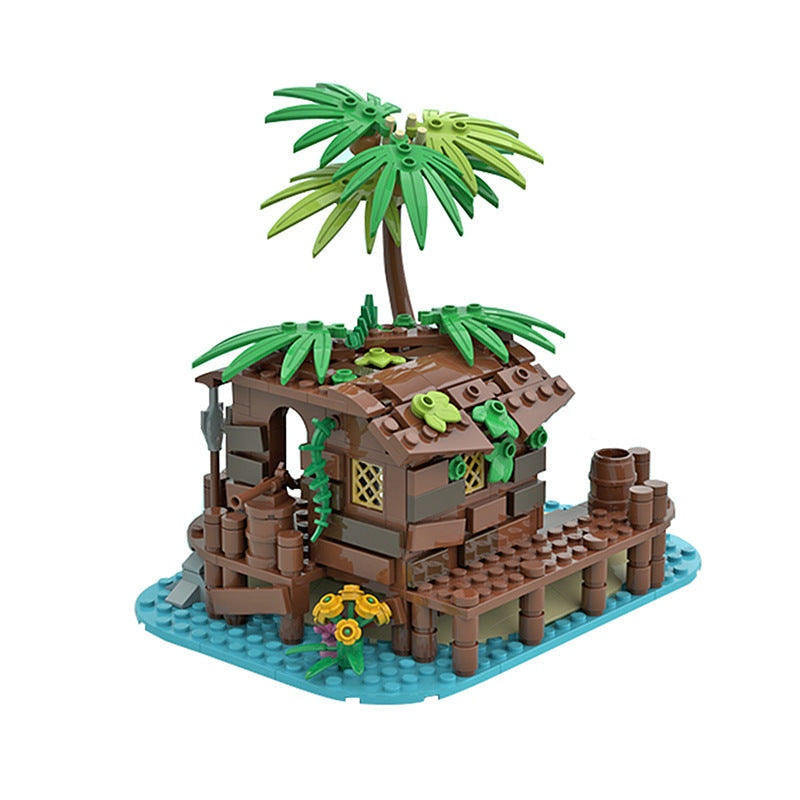 Pirate Shed MOC Building Kit | Coastal Adventure Diorama Structure - 1
