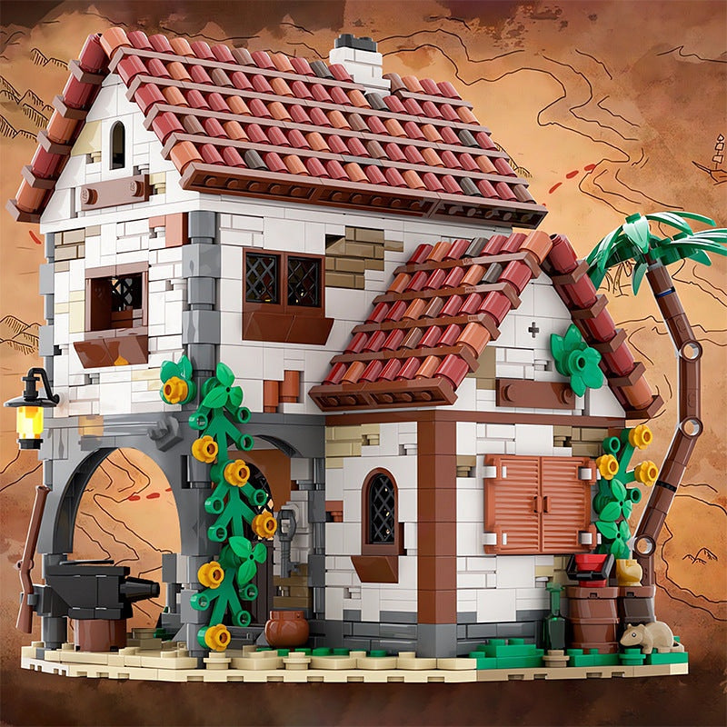Pirates Blacksmith House MOC Building Kit | Medieval Workshop Model - 4