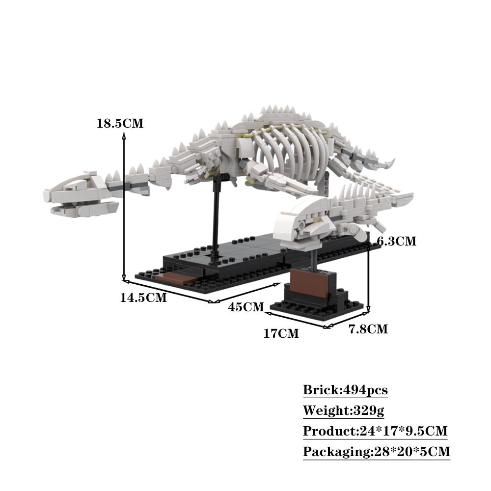 plesiosaurus and an armoured fish fossils building set | moc-43223 - 5
