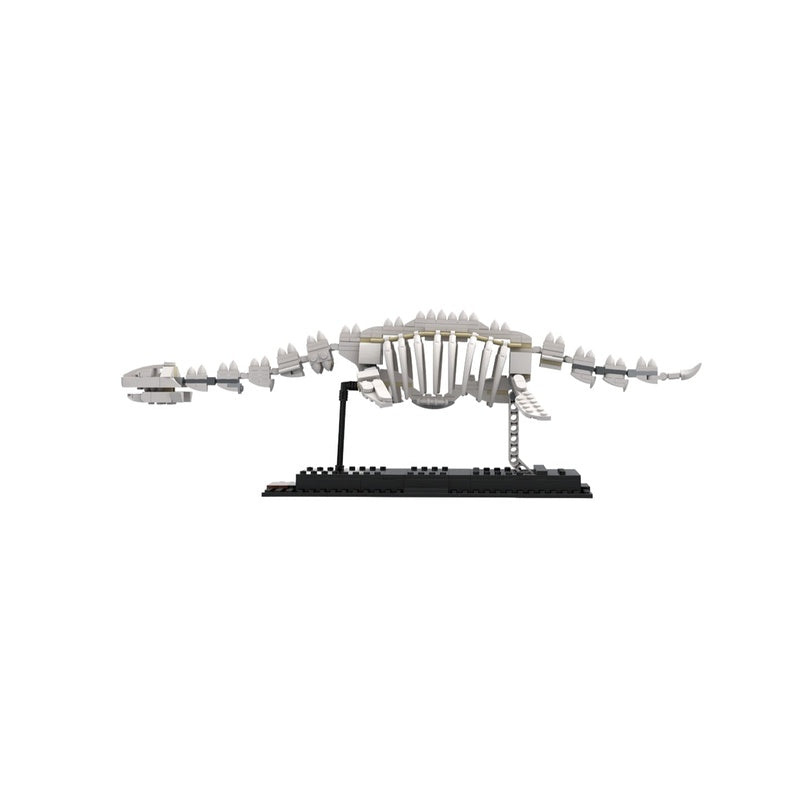 Plesiosaurus And Armored Fish MOC Fossil Building Kit | Marine Display Model - 4