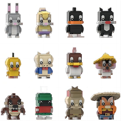 porky pig brickheadz building kit | looney tunes | lego compatible moc - 1