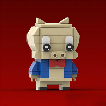 porky pig brickheadz building kit | looney tunes | lego compatible moc - 3