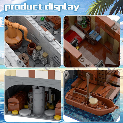 Port Tavern MOC Building Kit | Medieval Coastal Inn Architecture Model - 4