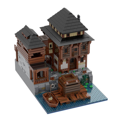Port Tavern MOC Building Kit | Medieval Coastal Inn Architecture Model - 6