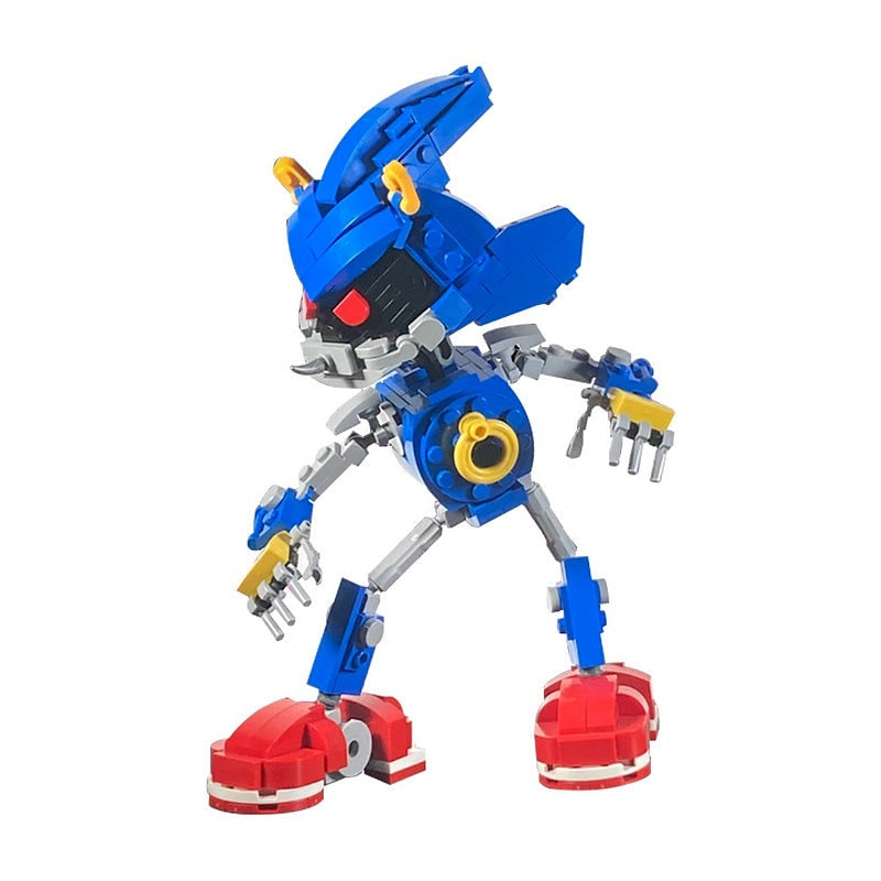 Posable Blue Cybernetic Hedgehog MOC Building Kit | Robot Animal Model - 1