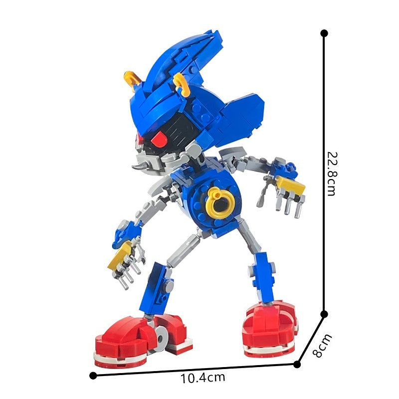 Posable Blue Cybernetic Hedgehog MOC Building Kit | Robot Animal Model - 3