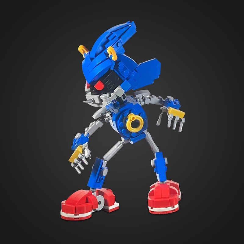 Posable Blue Cybernetic Hedgehog MOC Building Kit | Robot Animal Model - 5
