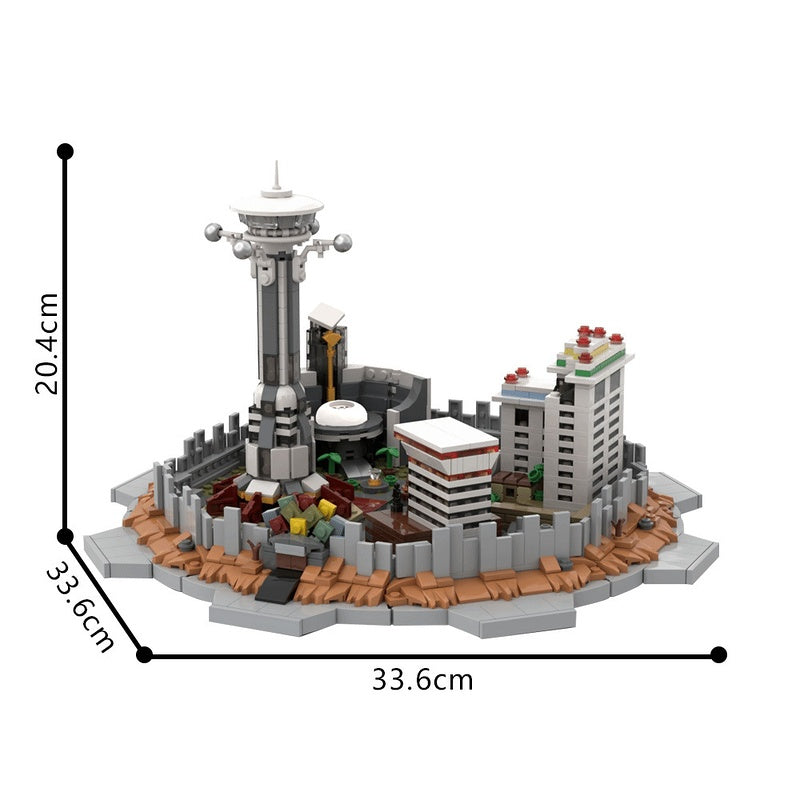 Post-Apocalyptic Casino Strip Skyline Building Kit | LEGO-Compatible MOC - 1