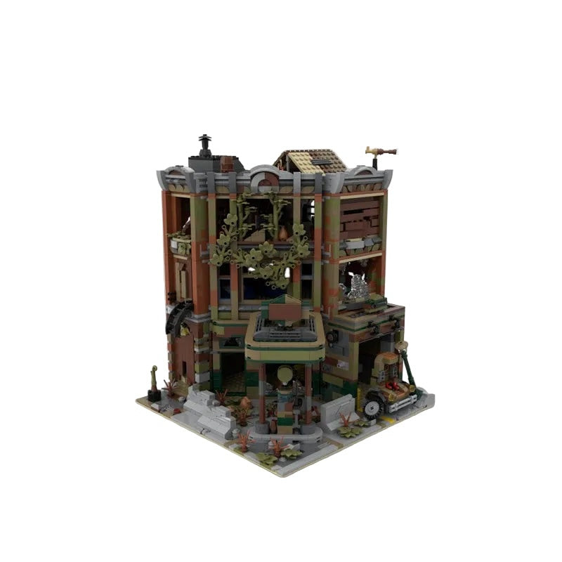 Post-Apocalyptic Corner Garage MOC Modular Building Kit - 1