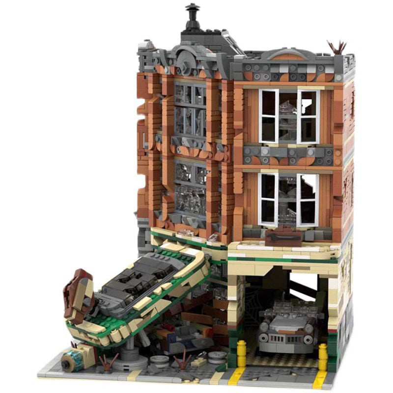 Post-Apocalyptic Corner Garage MOC Modular Building Kit - 6
