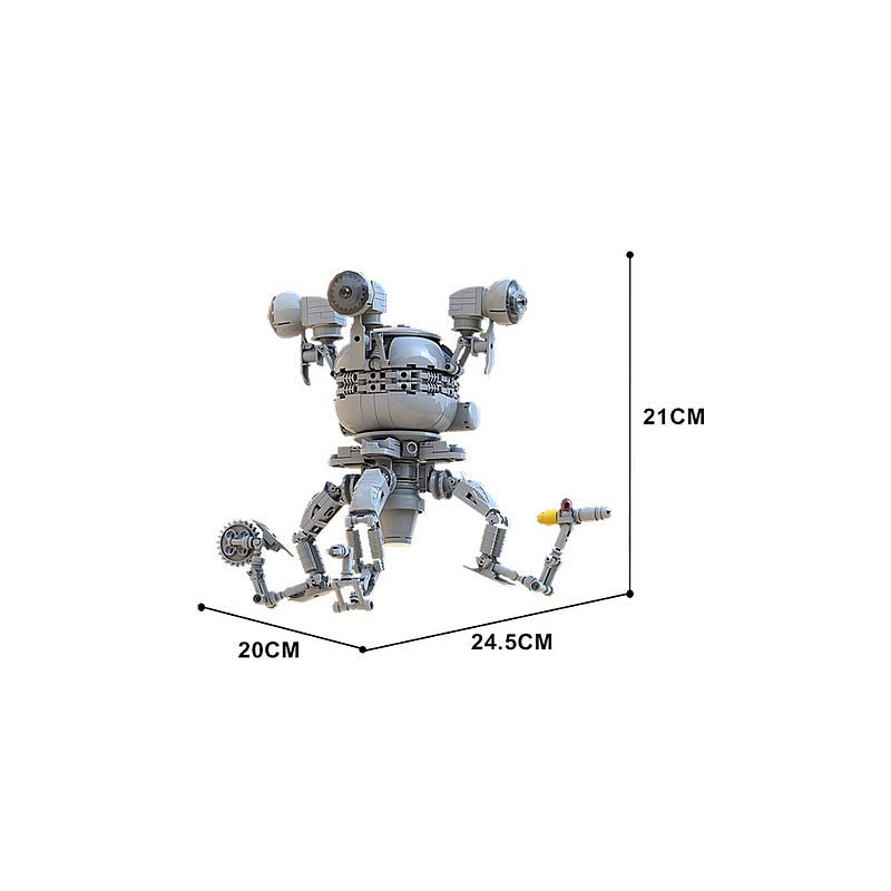 Post-Apocalyptic Floating Butler Robot MOC Building Kit | Robot Figure Model - 3