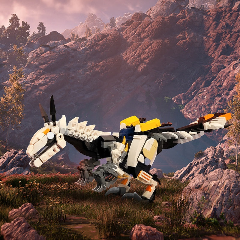 Post-Apocalyptic Mechanical Raptor Dinosaur Building Kit | LEGO-Compatible MOC - 1