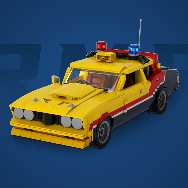 Post-Apocalyptic V8 Interceptor Car Building Kit | 1:18 Scale | LEGO-Compatible MOC - 1
