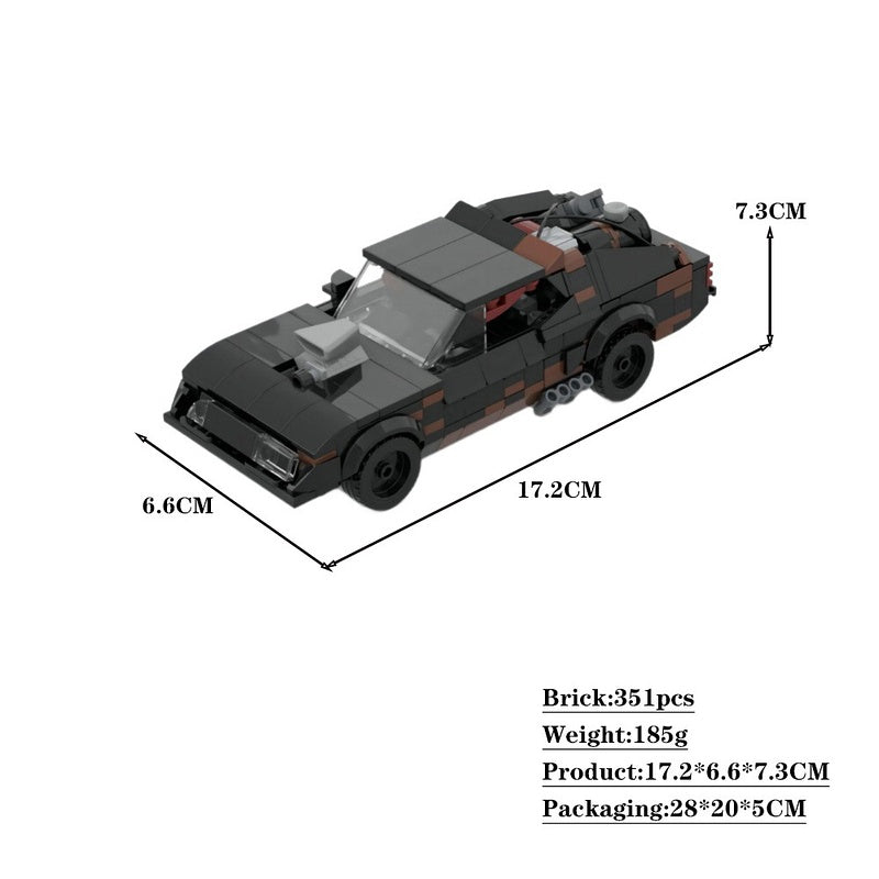 Post-Apocalyptic V8 Interceptor Muscle Car Building Kit | LEGO-Compatible MOC - 9