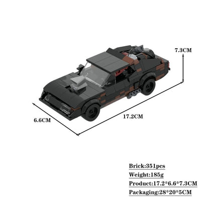 Post-Apocalyptic V8 Interceptor Muscle Car Building Kit | LEGO-Compatible MOC - 9