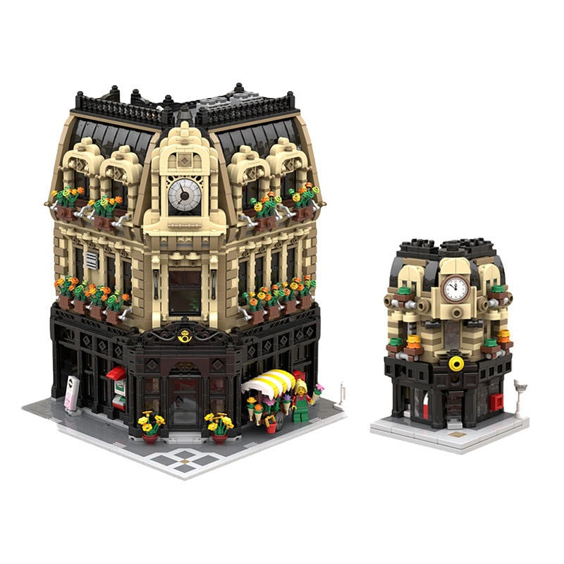 Post Office Corner Modular Building Kit | LEGO-Compatible MOC - 1