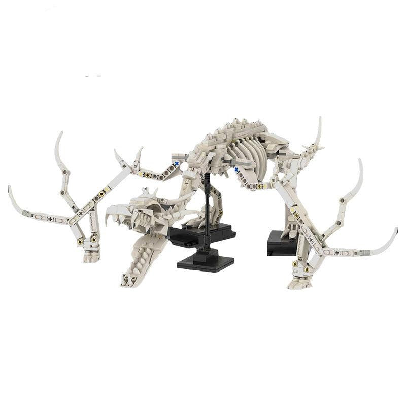 Prehistoric Dragon Fossil MOC Building Kit | Ancient Creature Display Model - 1