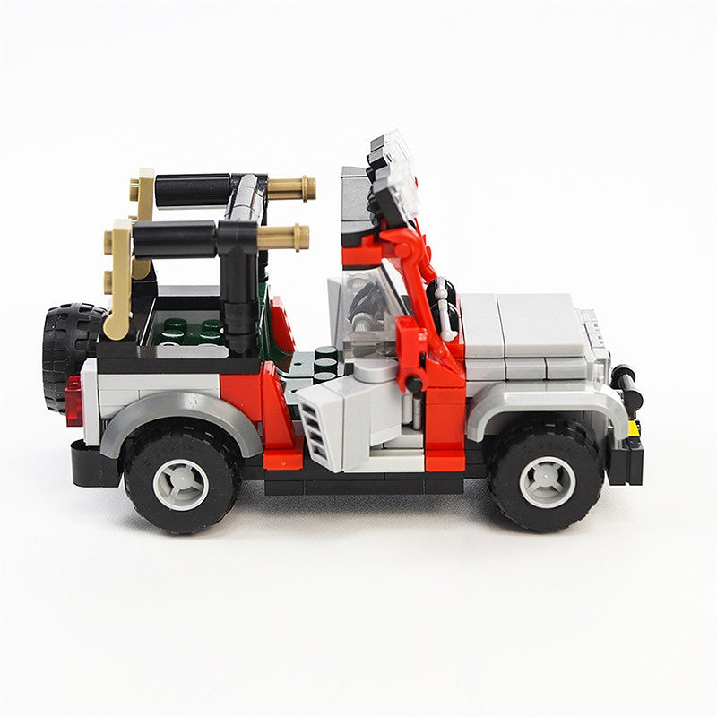 Prehistoric Safari Off-Road Jeep Dinosaur Park Staff Wrangler Building Kit | LEGO-Compatible MOC - 1