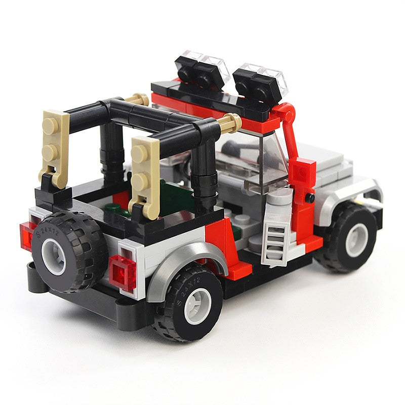 Prehistoric Safari Off-Road Jeep Dinosaur Park Staff Wrangler Building Kit | LEGO-Compatible MOC - 3