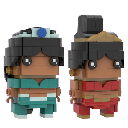 princess jasmine brickheadz building kit | aladdin | moc-81622 - 3