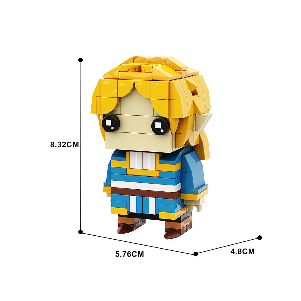 princess zelda brickheadz building set | lego compatible - 3