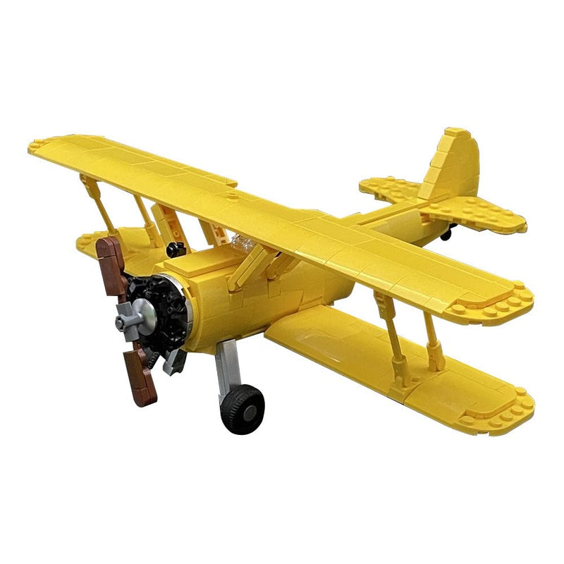 PT-17 Stearman Biplane MOC Building Kit | Classic Aircraft Model - 1