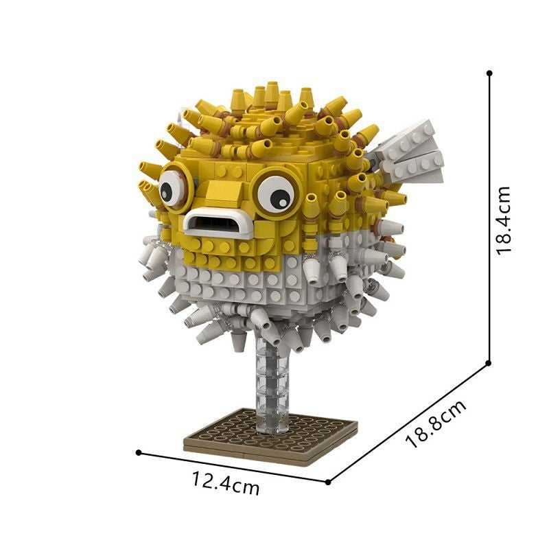 Pufferfish MOC Animal Model Building Kit | Ocean Wildlife Display - 2