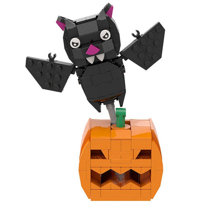 Pumpkin And Bat Cube Character MOC Building Kit | Halloween Figure Model - 2