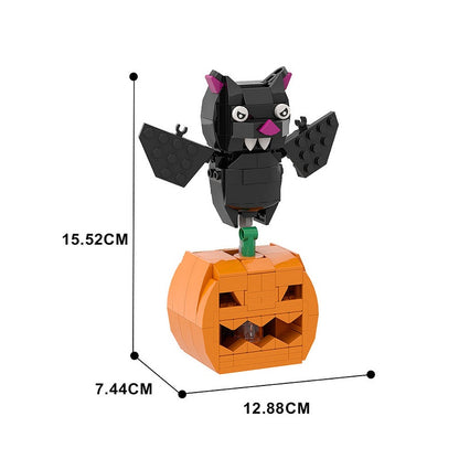 Pumpkin And Bat Cube Character MOC Building Kit | Halloween Figure Model - 3