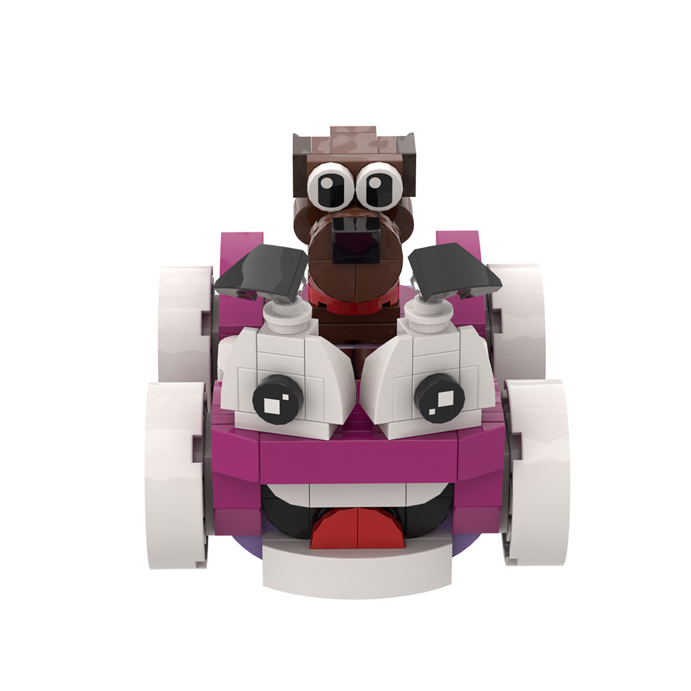 Purple Cartoon Car & Puppy MOC Building Kit 3