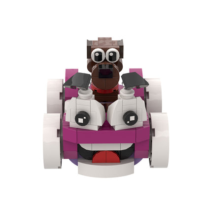 Purple Cartoon Car & Puppy MOC Building Kit 3