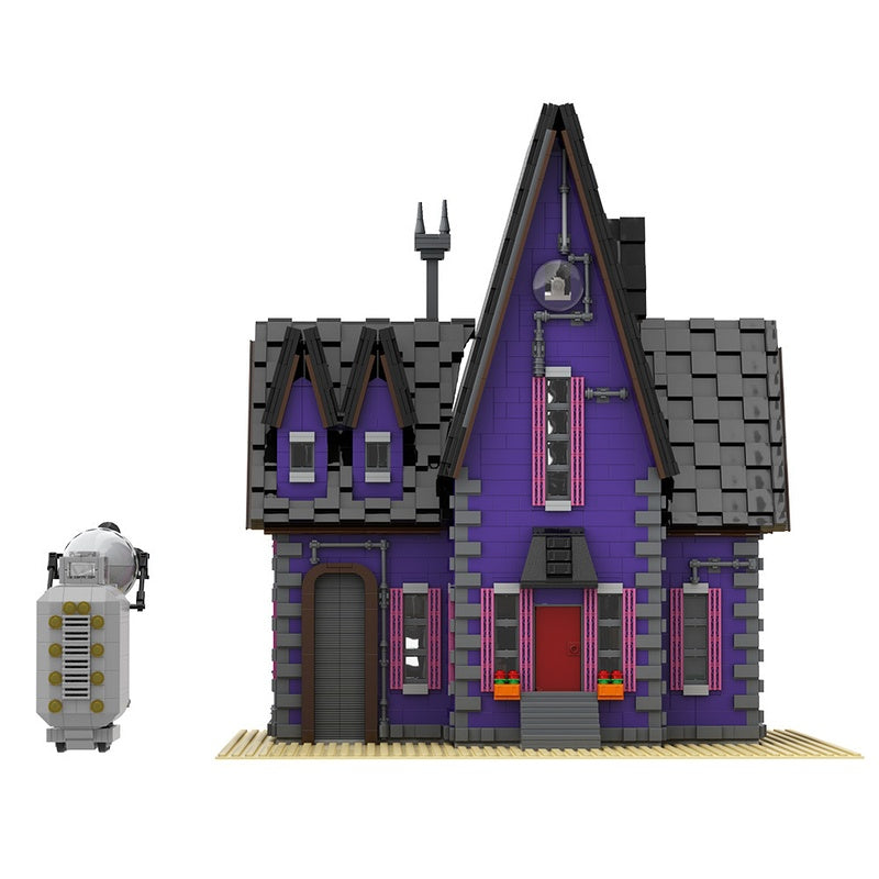 Purple Gothic Suburban House MOC Building Kit - 1