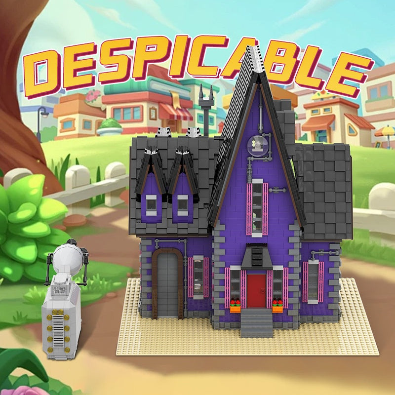 Purple Gothic Suburban House MOC Building Kit - 2