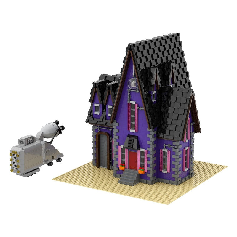 Purple Gothic Suburban House MOC Building Kit - 3