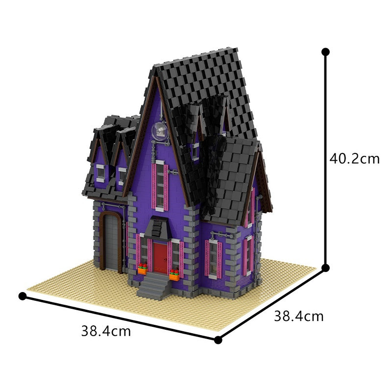 Purple Gothic Suburban House MOC Building Kit - 4